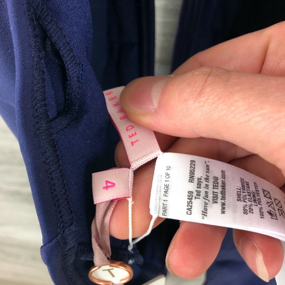 TED BAKER NWT $149 HALTER PIKAA ONE PIECE SWIMSUIT NAVY SIZE 10 US - Picture 8 of 12